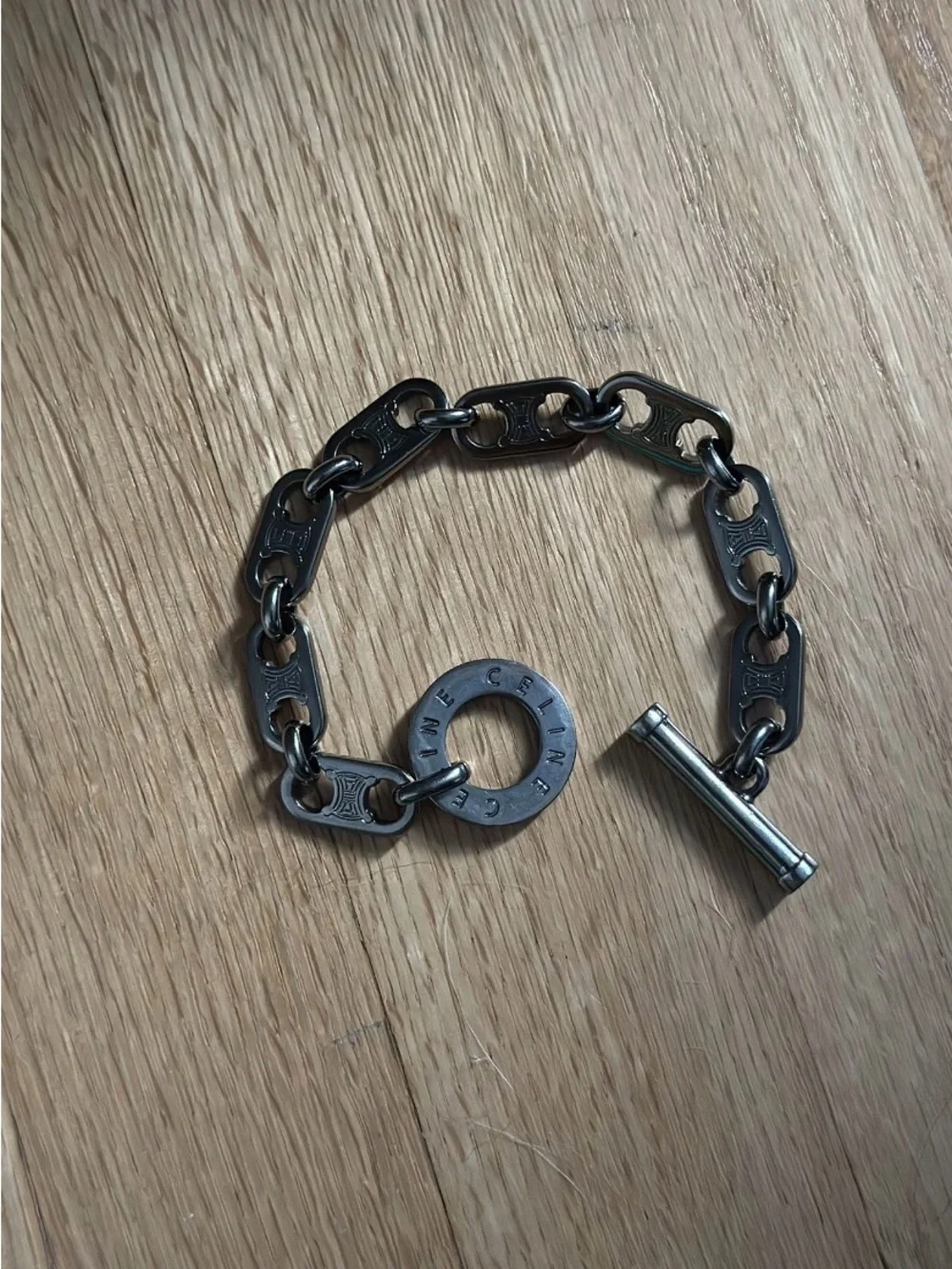 Celine Silver Chain Link Toggle Bracelet - Picture 3 of 5